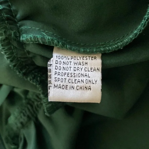 Mac Duggal Faux Wrap Long Sleeve Gown Dress Emerald Green Size 8 - Picture 10 of 11